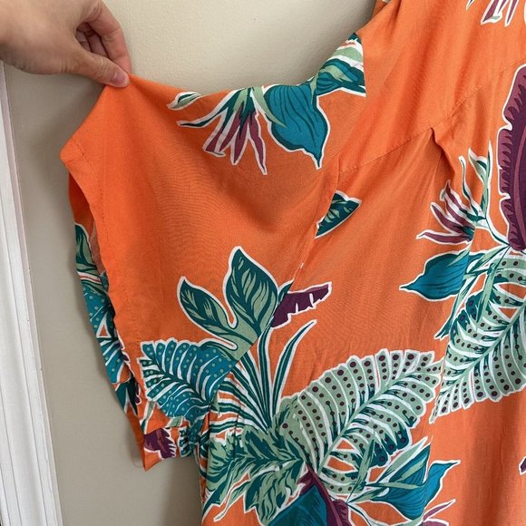 KS Island tropical man summer shirt size 9XL orange green - Picture 6 of 8